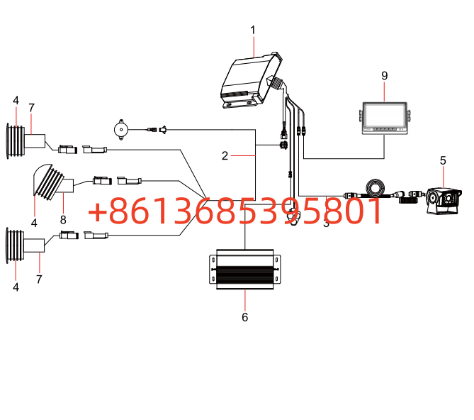 61024888 Six-point analog reversing radar system assembly