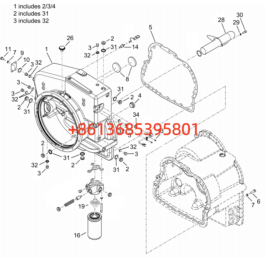 130202000086B013 Torque converter housing assembly