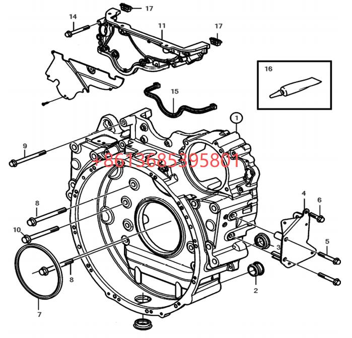 60349718 Flywheel housing assembly