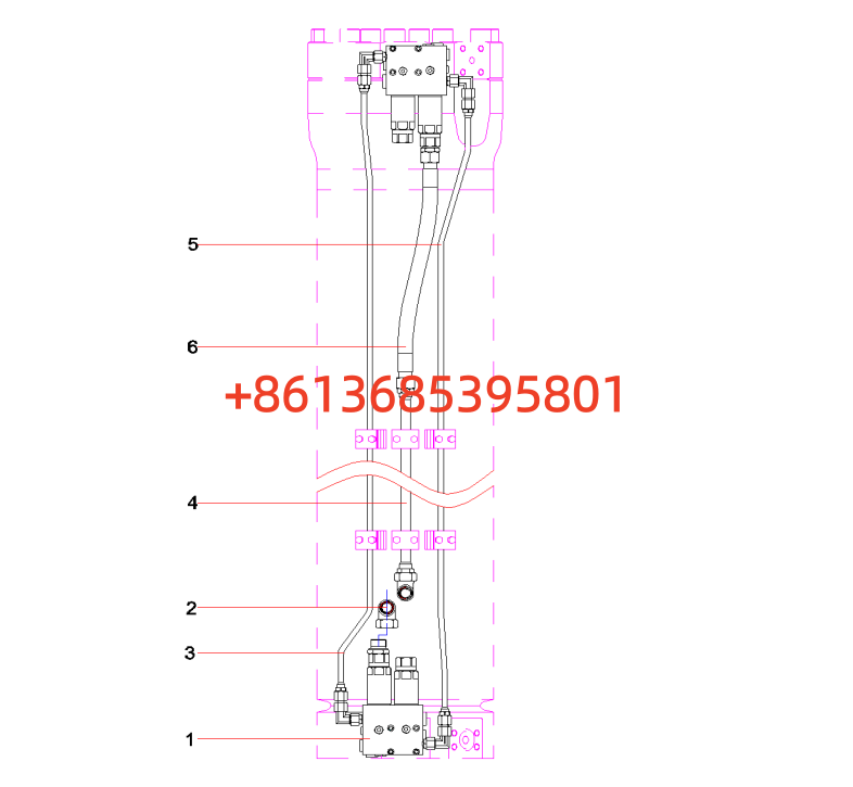 #13168383 Luffing cylinder piping assembly